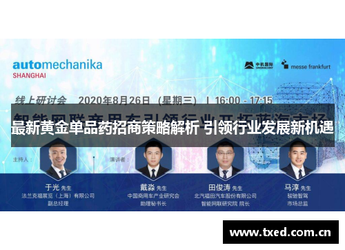 最新黄金单品药招商策略解析 引领行业发展新机遇